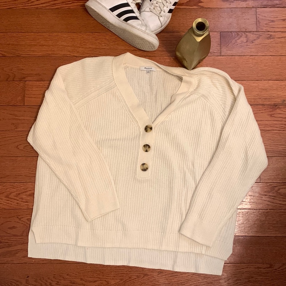 Madewell Quarter Button Sweater | Sz XL